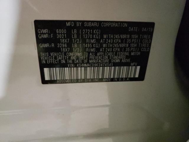 2019 SUBARU ASCENT PRE - 4S4WMACD9K3474545