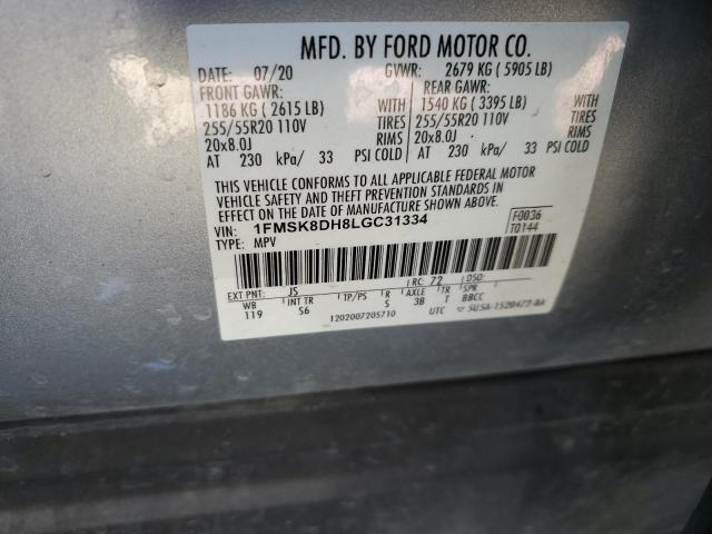 2020 FORD EXPLORER X 1FMSK8DH8LGC31334  44806304