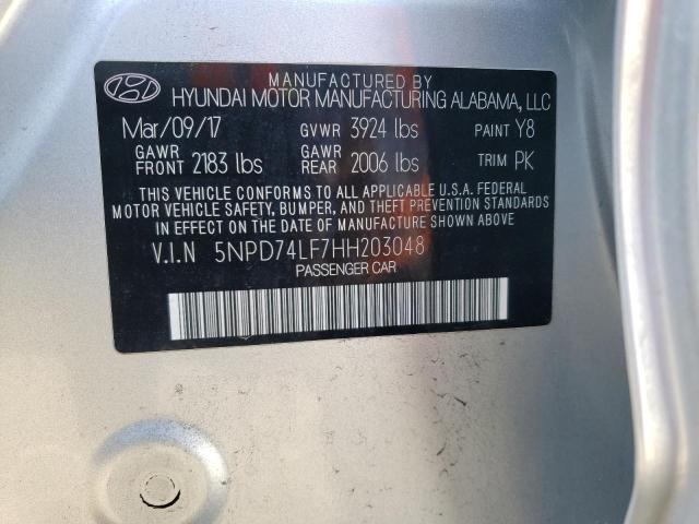 2017 HYUNDAI ELANTRA SE 5NPD74LF7HH203048