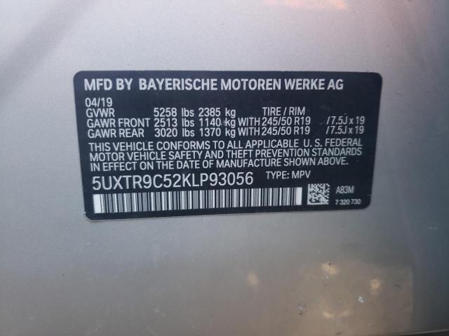 Lot #2371288863 2019 BMW X3 XDRIVE3 salvage car
