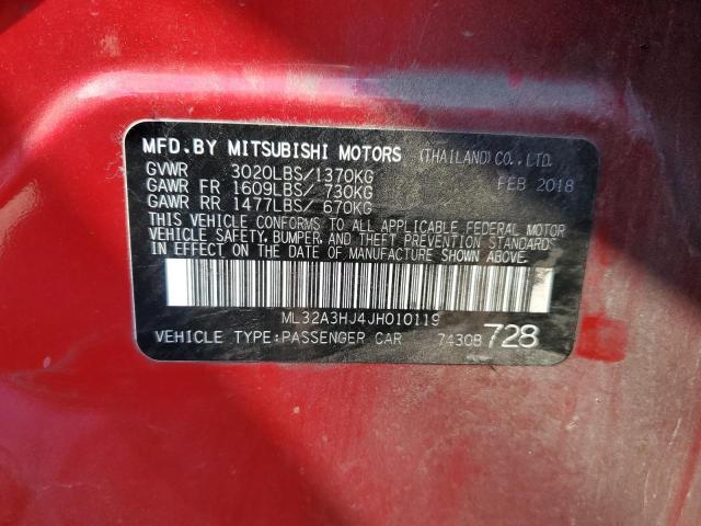 2018 MITSUBISHI MIRAGE ES ML32A3HJ4JH010119