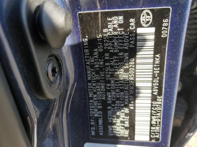 VIN 4T4BF1FK3FR500260 2015 Toyota Camry, LE no.12