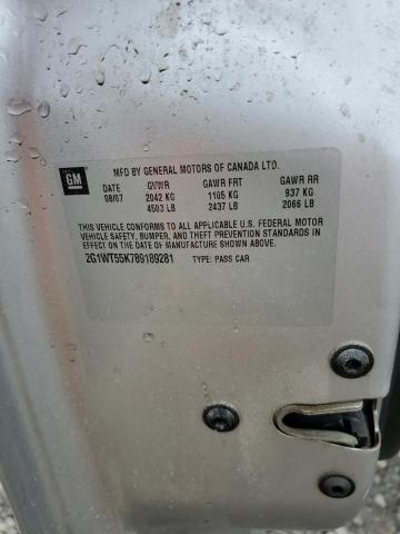 2008 Chevrolet Impala Lt VIN: 2G1WT55K789189281 Lot: 43613494