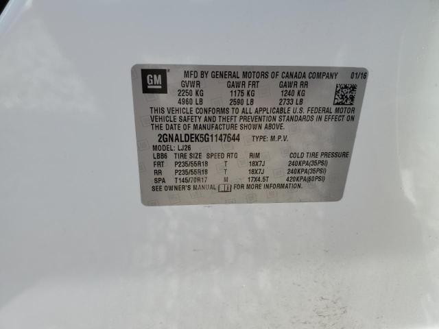 2016 CHEVROLET EQUINOX LT - 2GNALDEK5G1147644