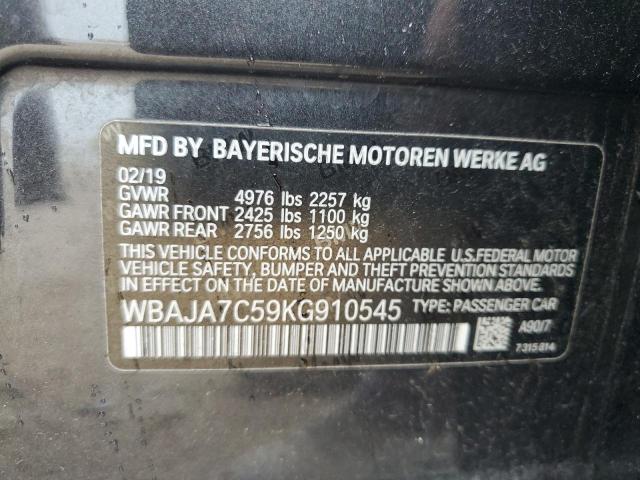 2019 BMW 530 XI WBAJA7C59KG910545