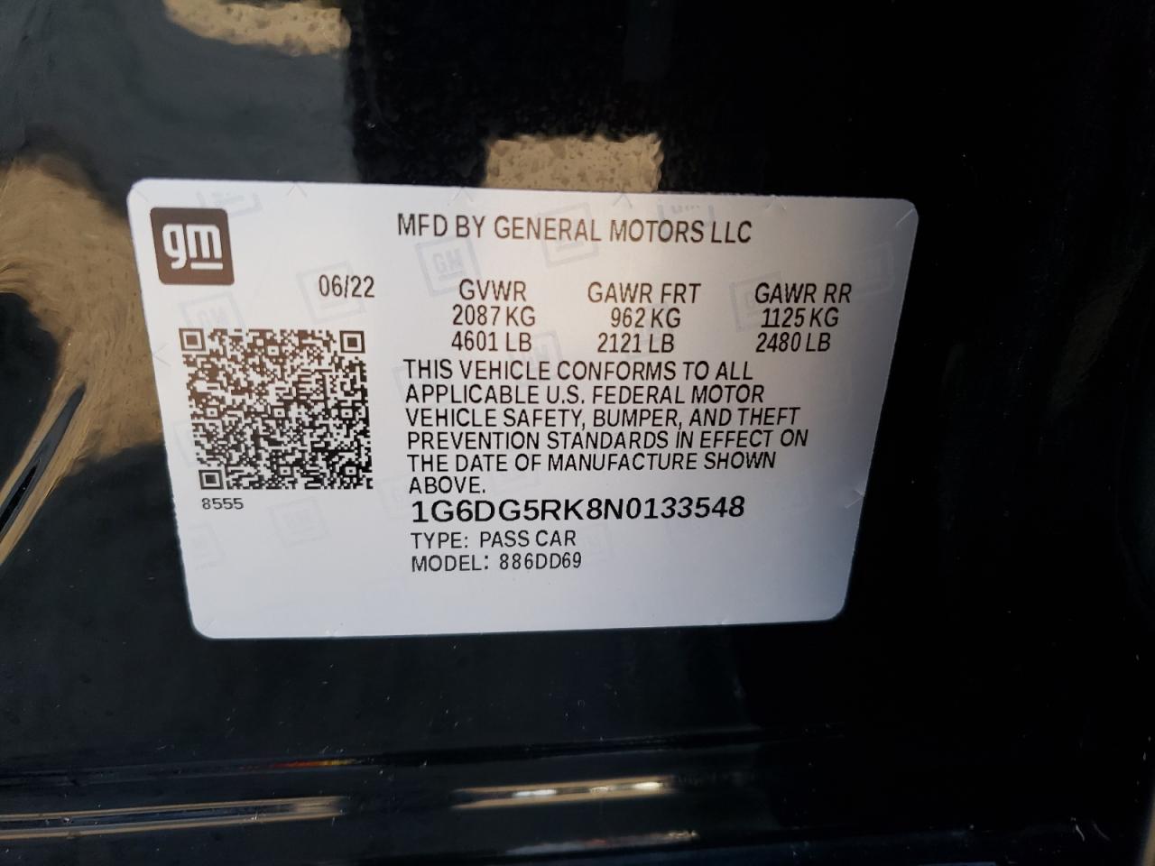 1G6DG5RK8N0133548 2022 Cadillac Ct4 Sport