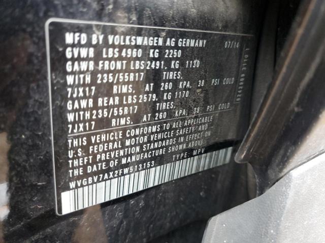 Lot #2356412737 2015 VOLKSWAGEN TIGUAN S salvage car