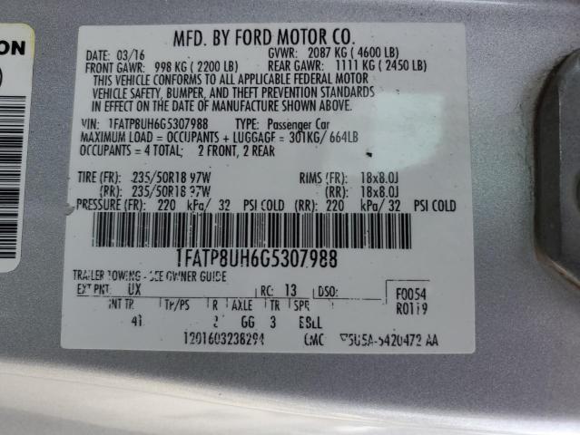2016 FORD MUSTANG 1FATP8UH6G5307988