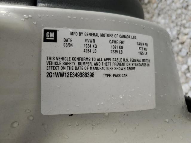 2004 Chevrolet Monte Carlo Ls VIN: 2G1WW12E349388398 Lot: 41256324