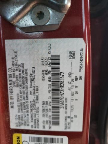 2017 FORD FUSION SE 3FA6P0H72HR283672