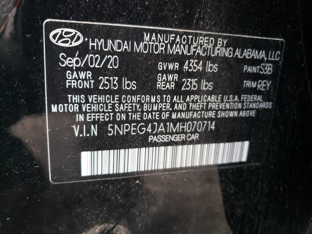 VIN 5NPEG4JA1MH070714 Hyundai Sonata SE 2021 12