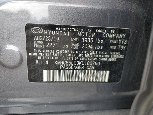 2019 HYUNDAI IONIQ BLUE - KMHC65LC3KU180760
