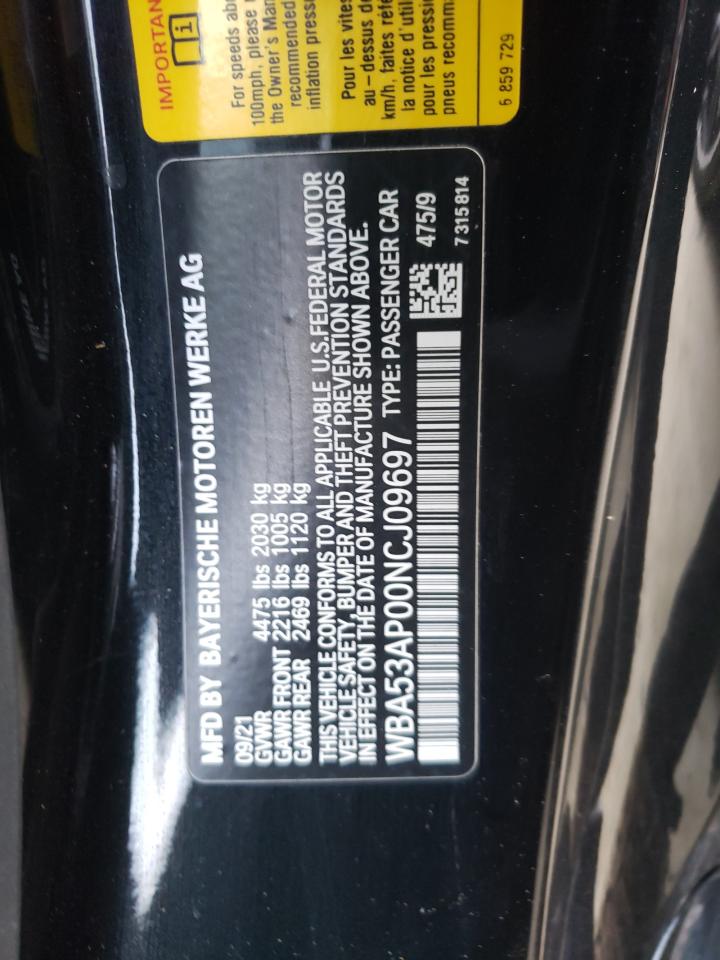 WBA53AP00NCJ09697 2022 BMW 430I