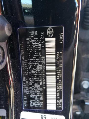 VIN 4T1K61BK9MU043838 2021 Toyota Camry, Xse no.12