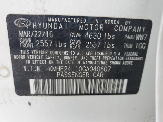 KMHE24L10GA040607 | 2016 Hyundai sonata hybrid