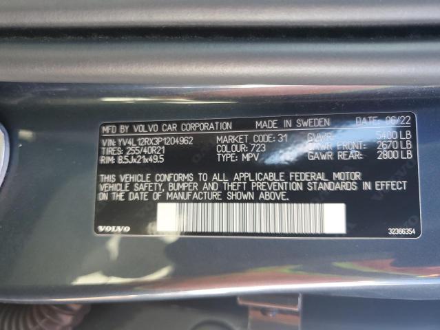 2023 VOLVO XC60 ULTIM YV4L12RX3P1204962