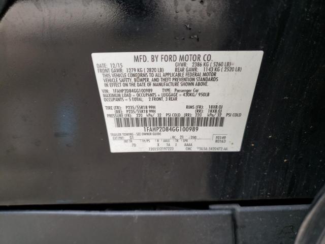 2016 FORD TAURUS SE 1FAHP2D84GG100989