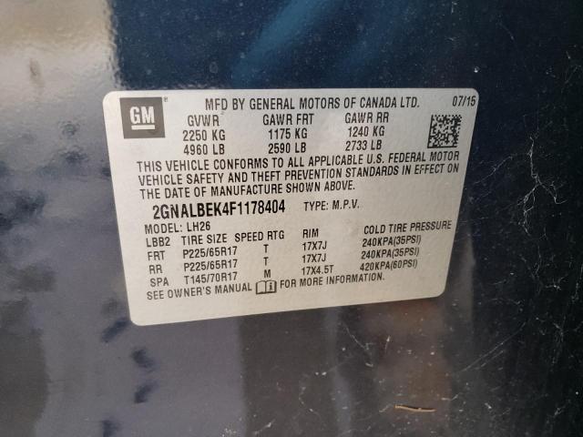 2015 CHEVROLET EQUINOX LT 2GNALBEK4F1178404