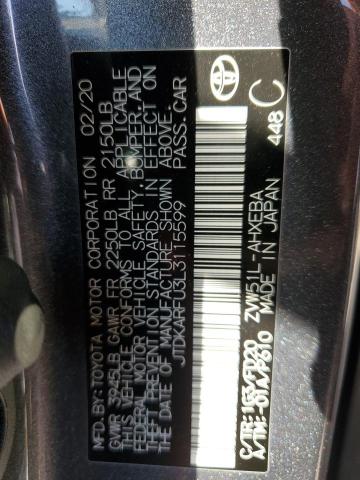 2020 TOYOTA PRIUS L JTDKARFU3L3115599