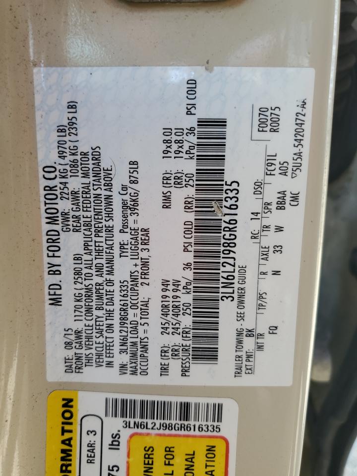 3LN6L2J98GR616335 2016 Lincoln Mkz