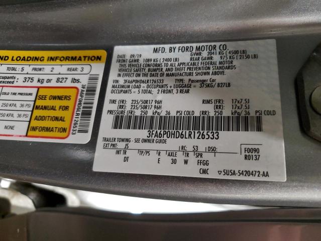 3FA6P0HD6LR126533 2020 FORD FUSION - Image 13