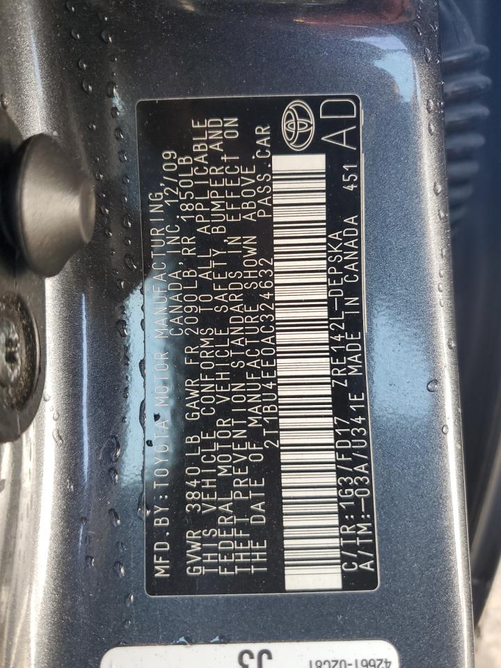 2T1BU4EE0AC324632 2010 Toyota Corolla Base