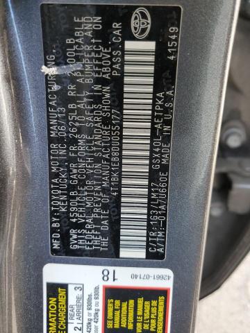 2013 Toyota Avalon Base VIN: 4T1BK1EB8DU055177 Lot: 43266924