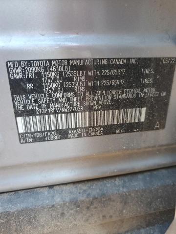 2022 TOYOTA RAV4 XLE 2T3P1RFV7NW277038