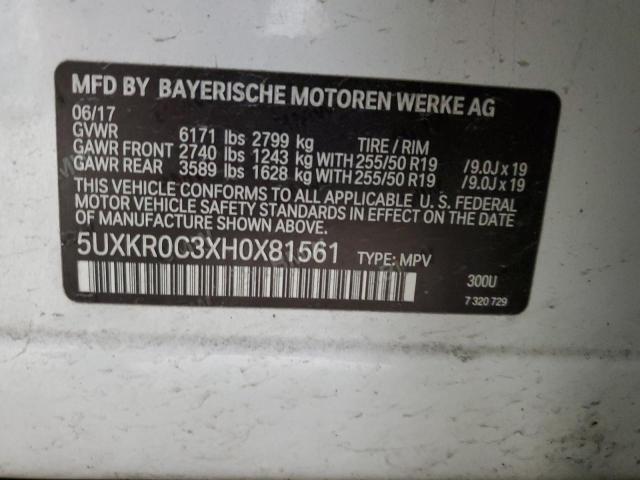 5UXKR0C3XH0X81561 2017 BMW X5, photo no. 12