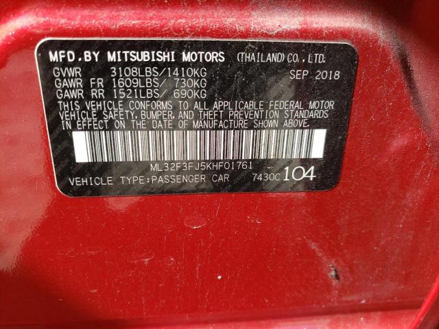 2019 MITSUBISHI MIRAGE G4 ML32F3FJ5KHF01761