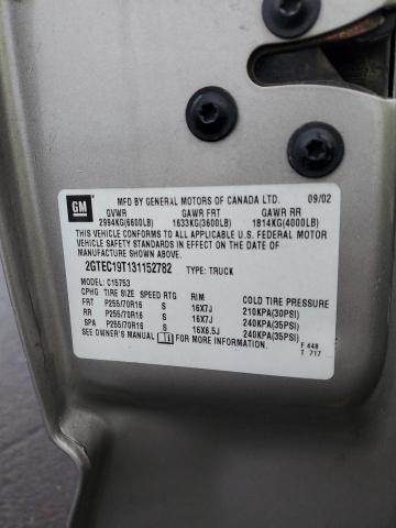 2003 GMC New Sierra C1500 VIN: 2GTEC19T131152782 Lot: 43311564