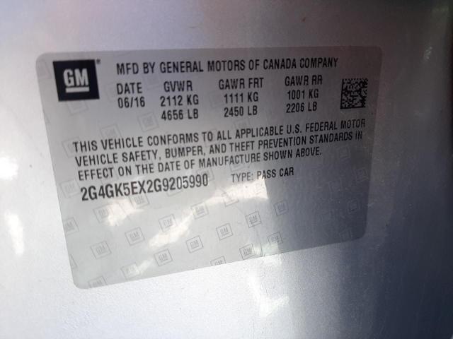 2016 BUICK REGAL 2G4GK5EX2G9205990