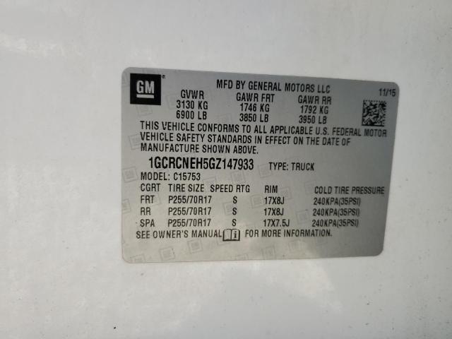 2016 CHEVROLET SILVERADO 1GCRCNEH5GZ147933