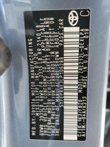 2020 TOYOTA COROLLA LE - 5YFEPRAE3LP106288