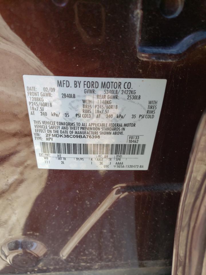 2FMDK38C09BA76398 2009 Ford Edge Sel