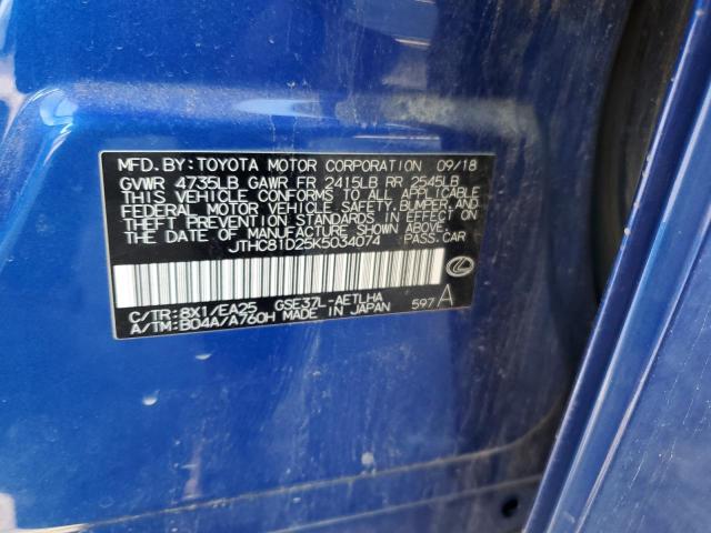 2019 LEXUS IS 300 - JTHC81D25K5034074