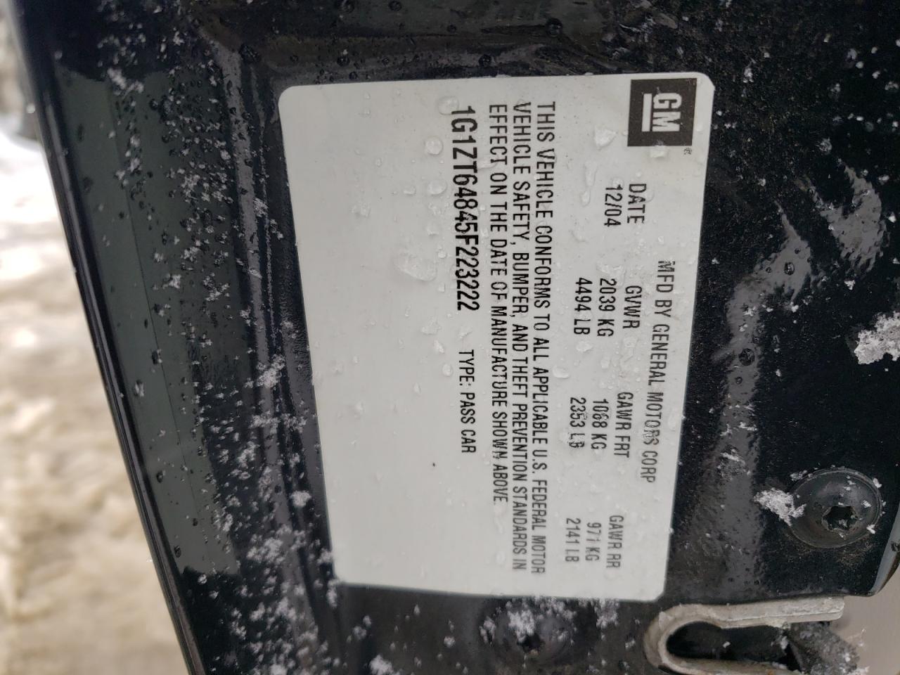 1G1ZT64845F223222 2005 Chevrolet Malibu Maxx Ls