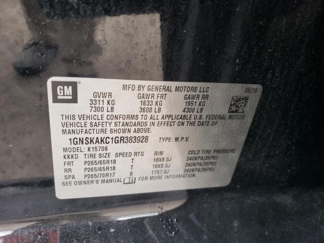 2016 Chevrolet Tahoe K1500 Ls VIN: 1GNSKAKC1GR383928 Lot: 44592004