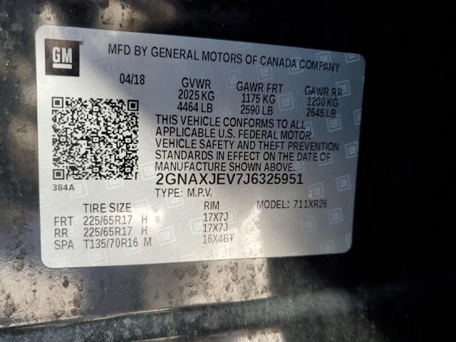 2018 CHEVROLET EQUINOX LT 2GNAXJEV7J6325951