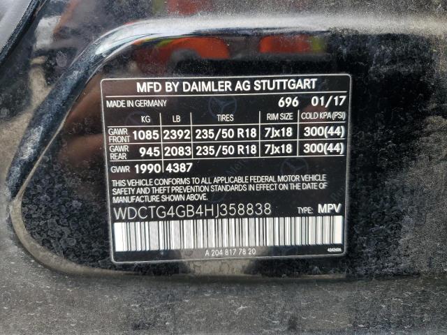 VIN WDCTG4GB4HJ358838 2017 Mercedes-Benz GLA-Class,... no.13