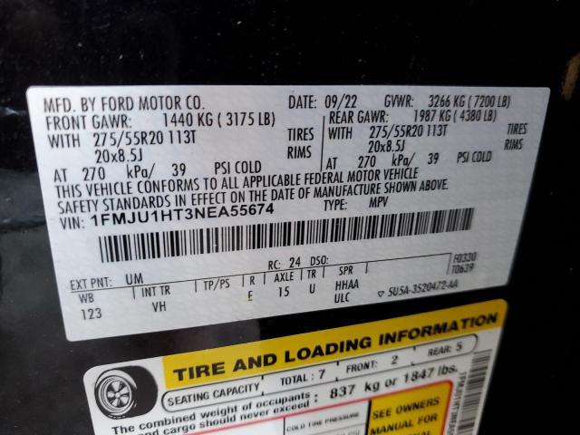 2022 FORD EXPEDITION 1FMJU1HT3NEA55674