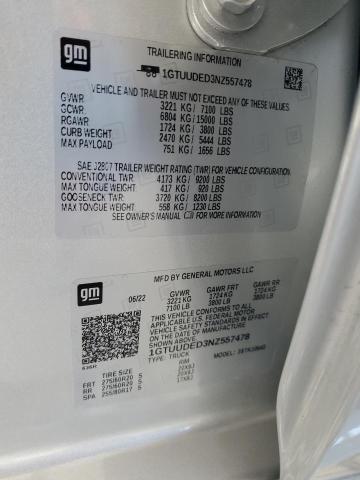 2022 GMC SIERRA K15 1GTUUDED3NZ557478