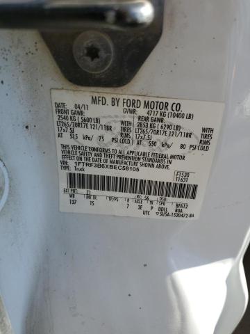 2011 Ford F350 Super Duty VIN: 1FTRF3B6XBEC58105 Lot: 39285524