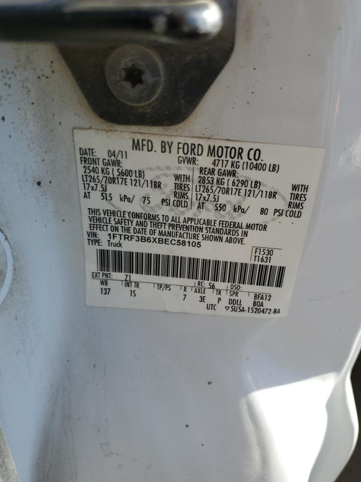 1FTRF3B6XBEC58105 2011 Ford F350 Super Duty