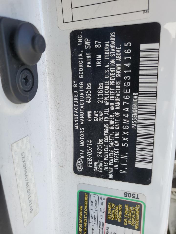 5XXGM4A76EG314165 2014 Kia Optima Lx