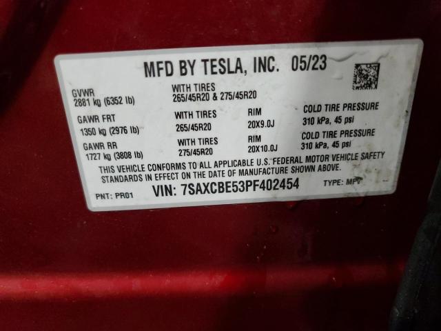 7SAXCBE53PF402454 Tesla Model X  14