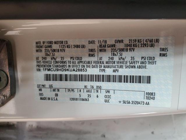 1FMCU9HD9KUA28853 2019 FORD ESCAPE - Image 12