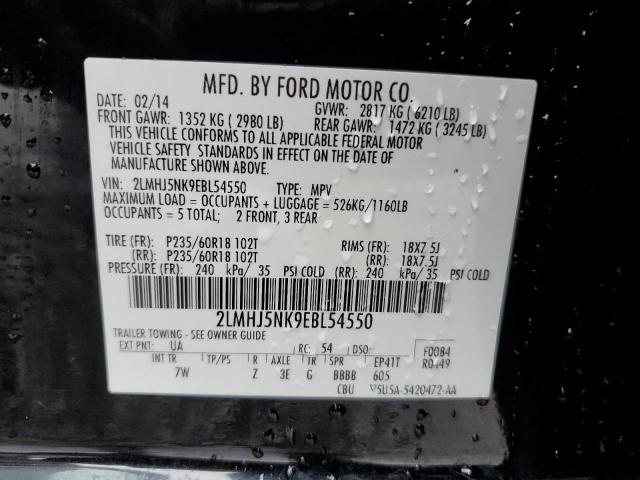 2014 Lincoln Mkt VIN: 2LMHJ5NK9EBL54550 Lot: 41524224