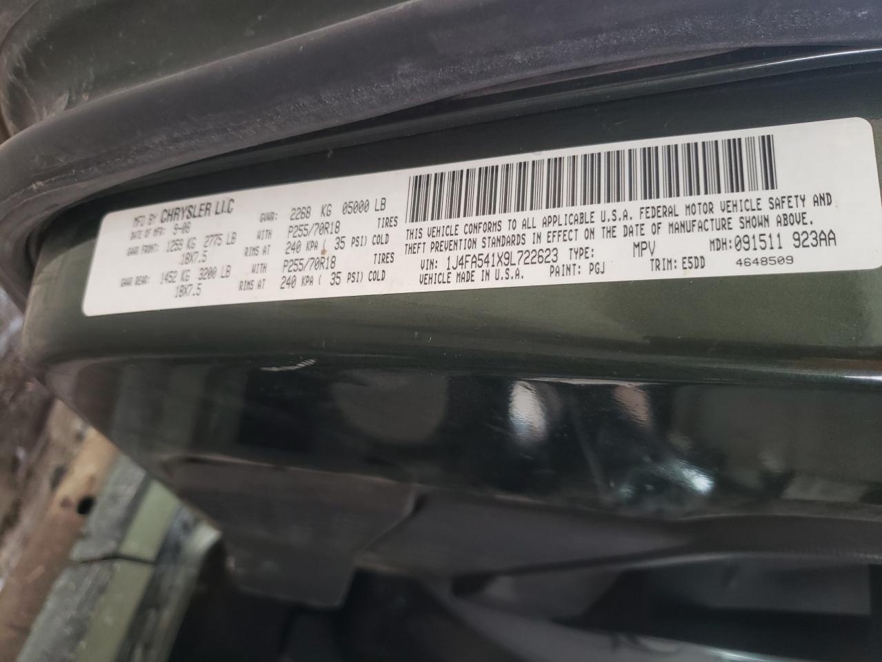 1J4FA541X9L722623 2009 Jeep Wrangler Sahara