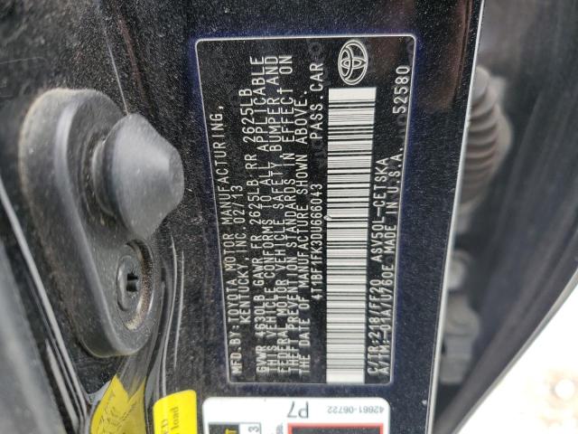 2013 Toyota Camry L VIN: 4T1BF1FK3DU666043 Lot: 44534854